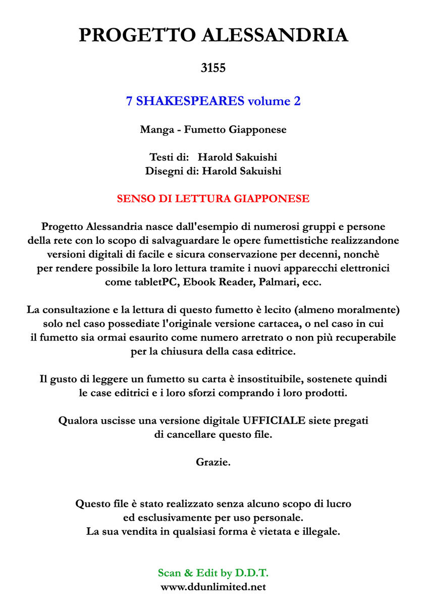 Read 7 Shakespeares Manga Online