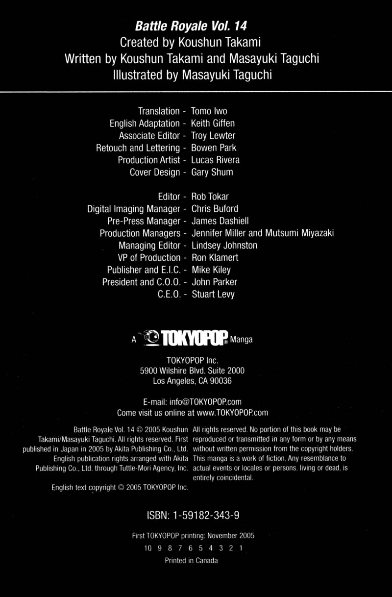 Read Battle Royale Manga Online