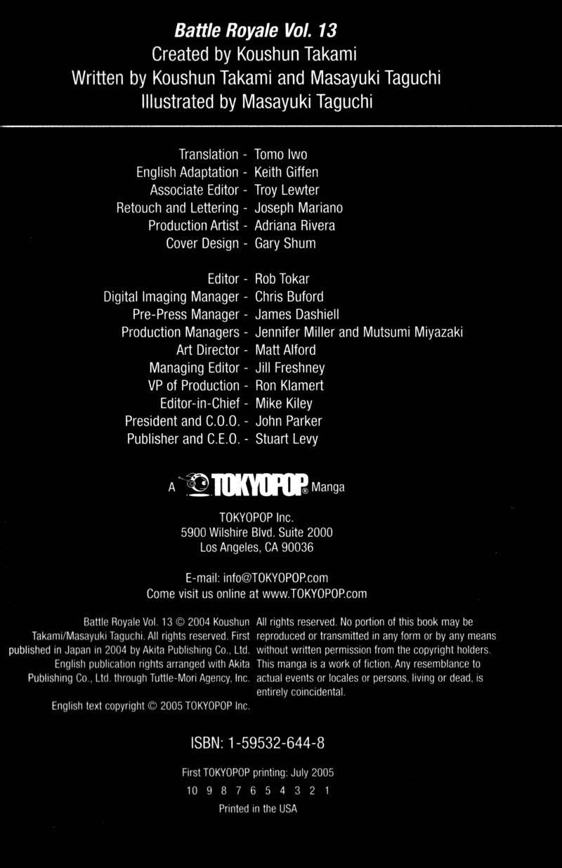 Read Battle Royale Manga Online