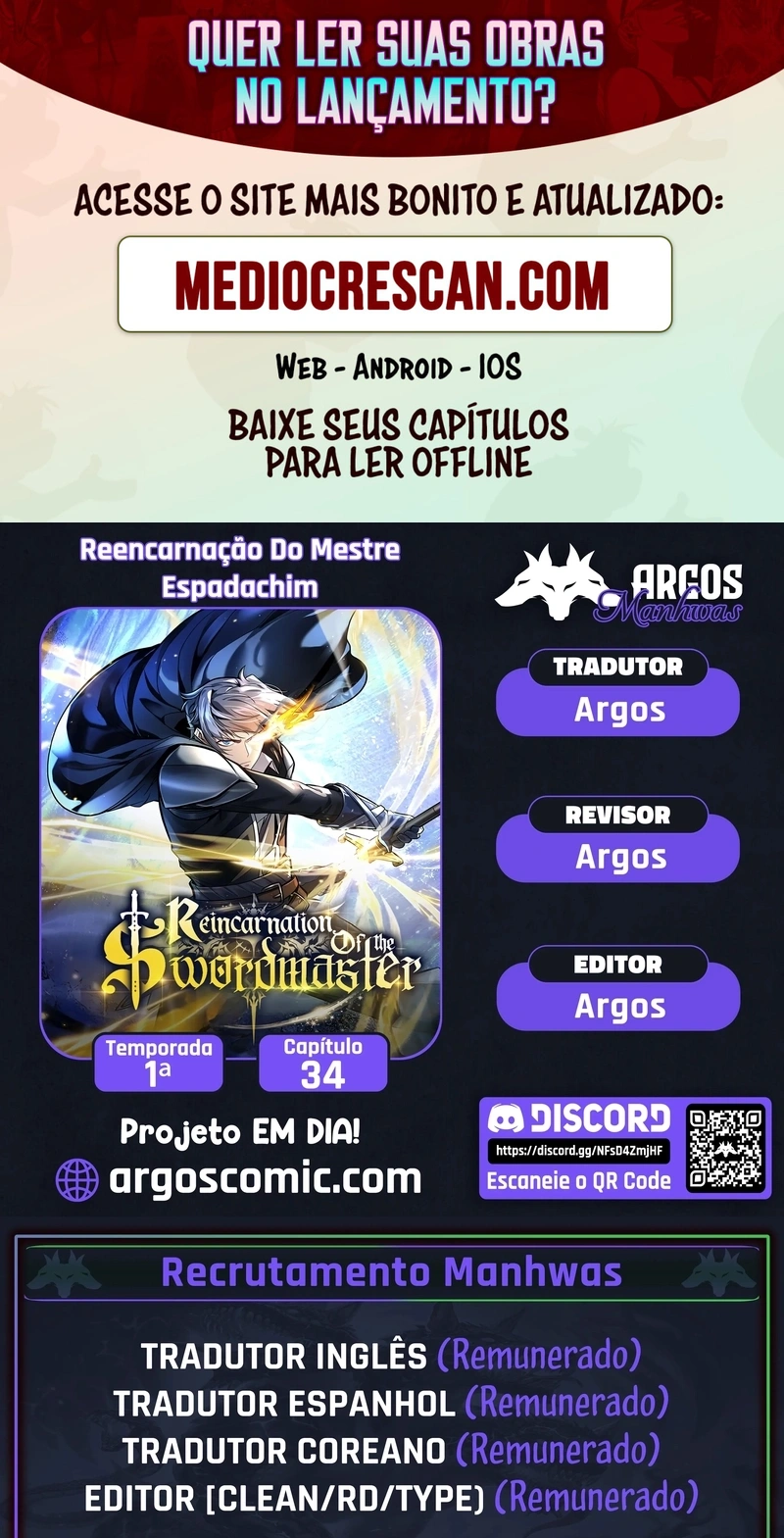 Read Reencarnação do Mestre Espadachim Manga Online
