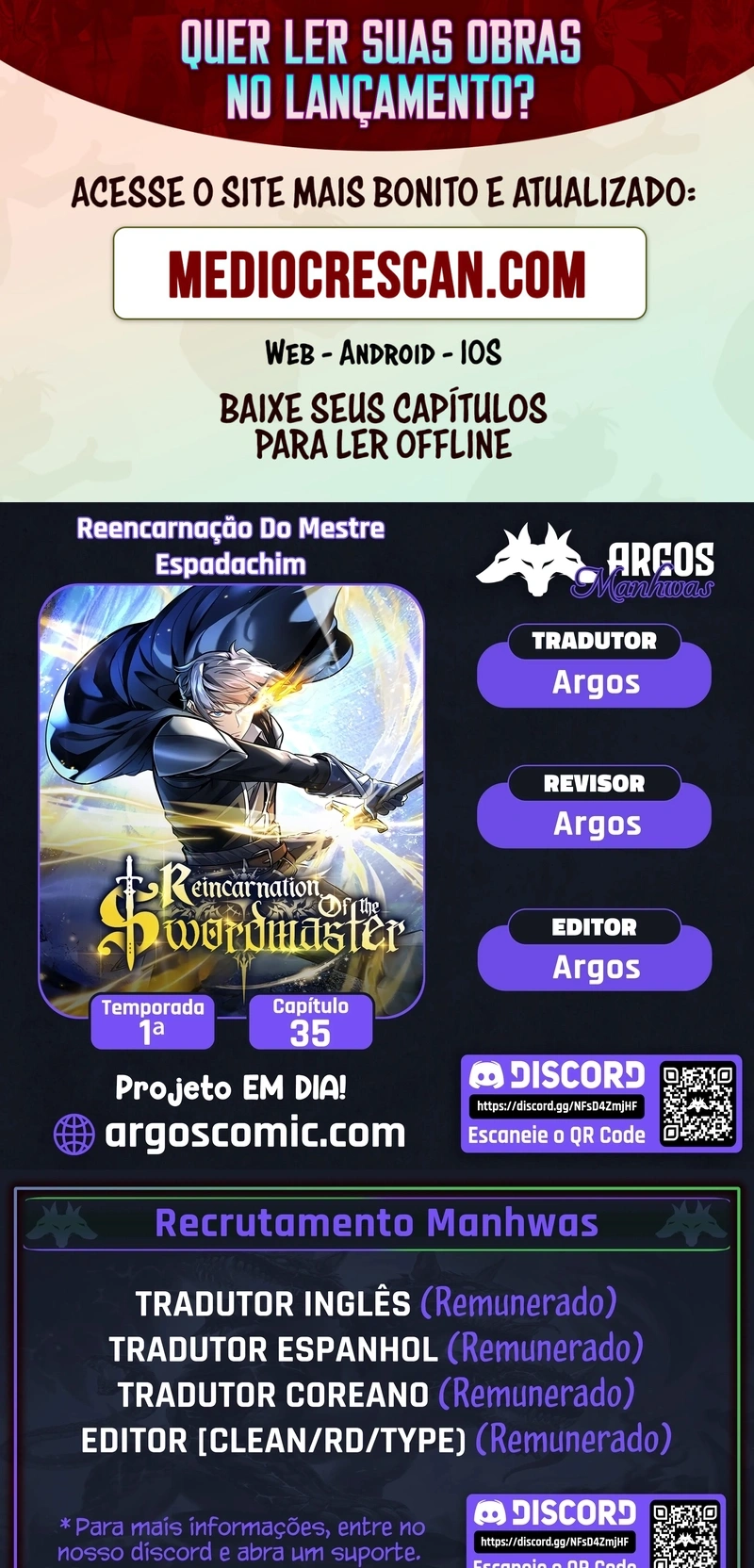 Read Reencarnação do Mestre Espadachim Manga Online